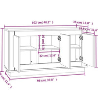 Sideboard Braun Eichen-Optik 102x35x55 cm Holzwerkstoff