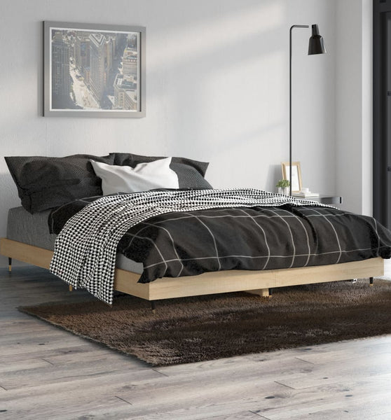 Bettgestell ohne Matratze Sonoma-Eiche 140x190 cm Holzwerkstoff