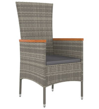 7-tlg. Garten-Essgruppe mit Kissen Grau Poly Rattan