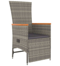 7-tlg. Garten-Essgruppe mit Kissen Grau Poly Rattan