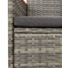 7-tlg. Garten-Essgruppe mit Kissen Grau Poly Rattan