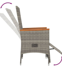 7-tlg. Garten-Essgruppe mit Kissen Grau Poly Rattan