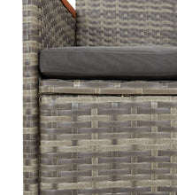 7-tlg. Garten-Essgruppe mit Kissen Grau Poly Rattan