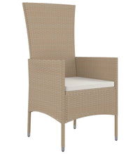 7-tlg. Garten-Essgruppe mit Kissen Beige Poly Rattan
