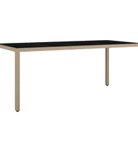 7-tlg. Garten-Essgruppe mit Kissen Beige Poly Rattan