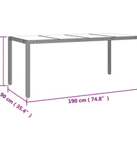 7-tlg. Garten-Essgruppe mit Kissen Beige Poly Rattan