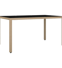 7-tlg. Garten-Essgruppe mit Kissen Beige Poly Rattan