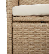 11-tlg. Garten-Essgruppe mit Kissen Beige Poly Rattan