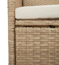 7-tlg. Garten-Essgruppe mit Kissen Beige Poly Rattan