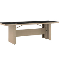 11-tlg. Garten-Essgruppe mit Kissen Beige Poly Rattan