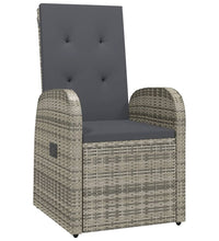 7-tlg. Garten-Essgruppe mit Kissen Grau Poly Rattan