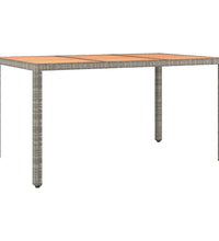 7-tlg. Garten-Essgruppe mit Kissen Grau Poly Rattan