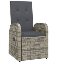 7-tlg. Garten-Essgruppe mit Kissen Grau Poly Rattan