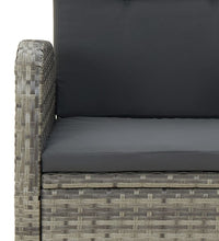 7-tlg. Garten-Essgruppe mit Kissen Grau Poly Rattan