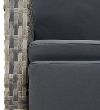 7-tlg. Garten-Essgruppe mit Kissen Grau Poly Rattan