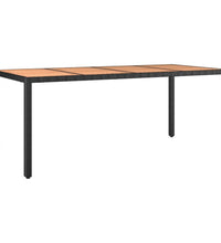 7-tlg. Garten-Essgruppe mit Kissen Schwarz Poly Rattan