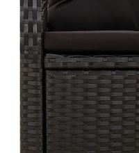 7-tlg. Garten-Essgruppe mit Kissen Schwarz Poly Rattan