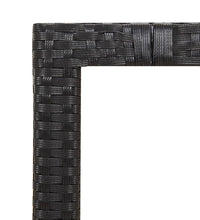 7-tlg. Garten-Essgruppe mit Kissen Schwarz Poly Rattan