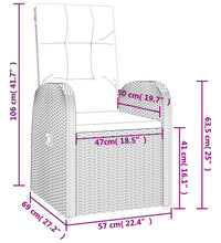 7-tlg. Garten-Essgruppe mit Kissen Schwarz Poly Rattan