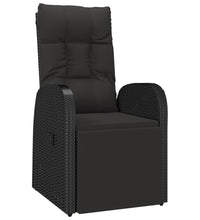 7-tlg. Garten-Essgruppe Schwarz Poly Rattan & Massivholz Akazie