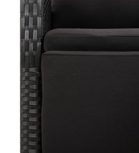 7-tlg. Garten-Essgruppe Schwarz Poly Rattan & Massivholz Akazie