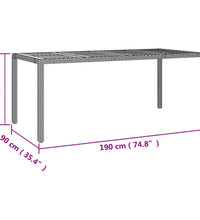 7-tlg. Garten-Essgruppe Schwarz Poly Rattan & Massivholz Akazie
