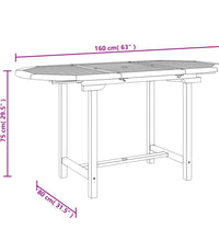 Gartentisch Ausziehbar 110-160x80x75 cm Massivholz Teak