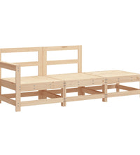 3-tlg. Garten-Lounge-Set mit Kissen Massivholz