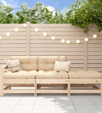 3-tlg. Garten-Lounge-Set mit Kissen Massivholz