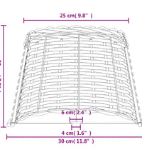 Lampenschirm Weiß Ø30x20 cm Korbweide