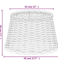 Lampenschirm Weiß Ø45x28 cm Korbweide