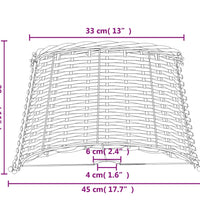 Lampenschirm Weiß Ø45x28 cm Korbweide