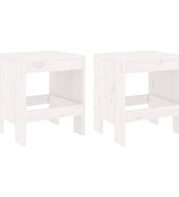3-tlg. Garten-Bistro-Set Weiß Massivholz Kiefer