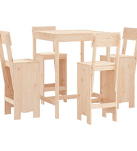 5-tlg. Gartenbar-Set Massivholz Kiefer