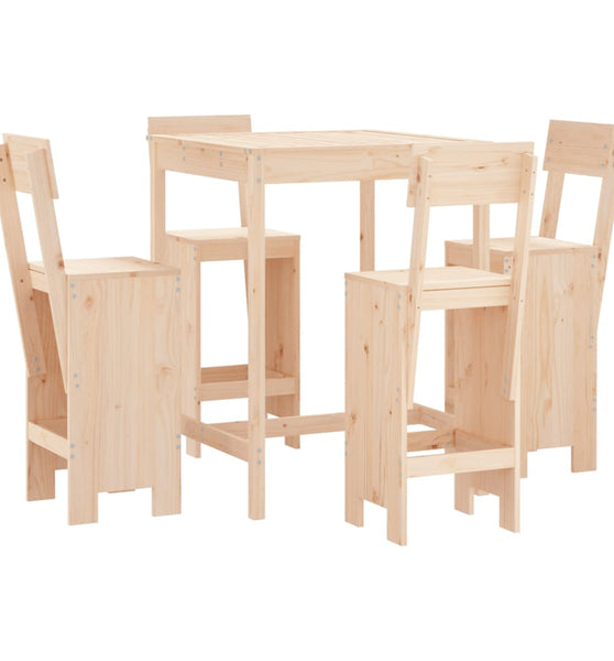 5-tlg. Gartenbar-Set Massivholz Kiefer