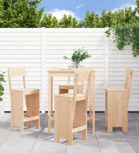5-tlg. Gartenbar-Set Massivholz Kiefer
