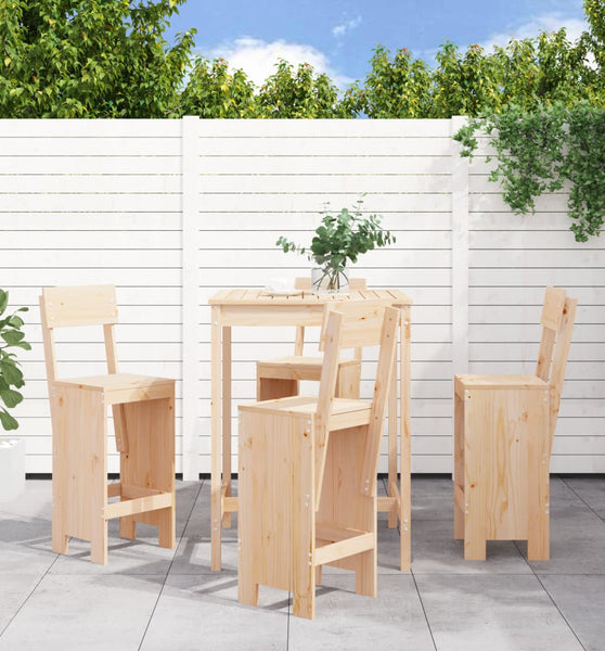 5-tlg. Gartenbar-Set Massivholz Kiefer