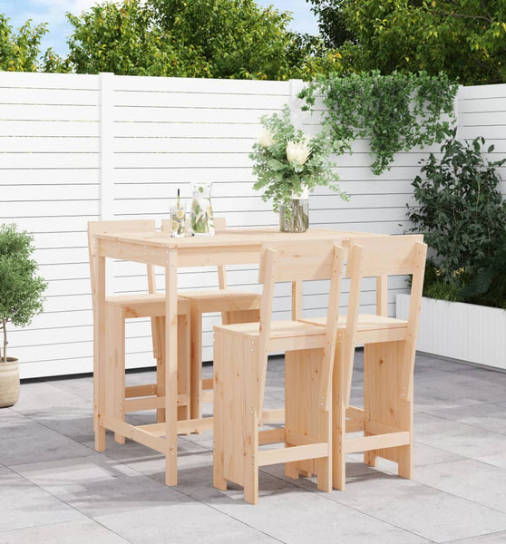 5-tlg. Gartenbar-Set Massivholz Kiefer
