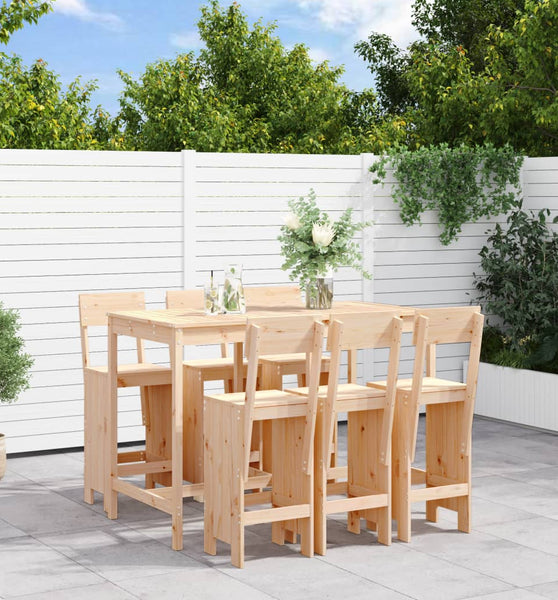 7-tlg. Gartenbar-Set Massivholz Kiefer