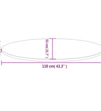 Tischplatte 110x55x2,5 cm Massivholz Kiefer Oval