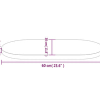 Tischplatte 60x30x2,5 cm Massivholz Kiefer Oval