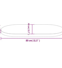 Tischplatte 80x40x2,5 cm Massivholz Kiefer Oval
