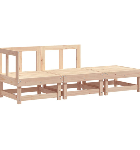 3-tlg. Garten-Lounge-Set Massivholz Kiefer