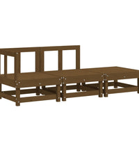 3-tlg. Garten-Lounge-Set Honigbraun Massivholz Kiefer