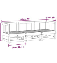 3-tlg. Garten-Lounge-Set Massivholz Kiefer