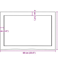 Wandregal 60x40x(2-6) cm Massivholz Eiche Unbehandelt