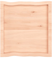 Tischplatte 60x60x(2-6) cm Massivholz Unbehandelt Baumkante