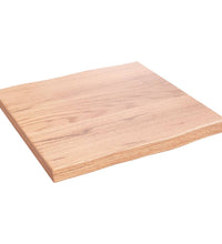 Tischplatte 40x40x2 cm Massivholz Eiche Behandelt Baumkante