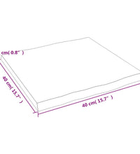 Tischplatte 40x40x2 cm Massivholz Eiche Behandelt Baumkante