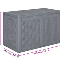 Gartenbox Grau PP Rattan 180 L